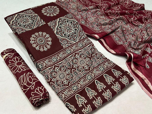 Ajrakh Print Dress Material